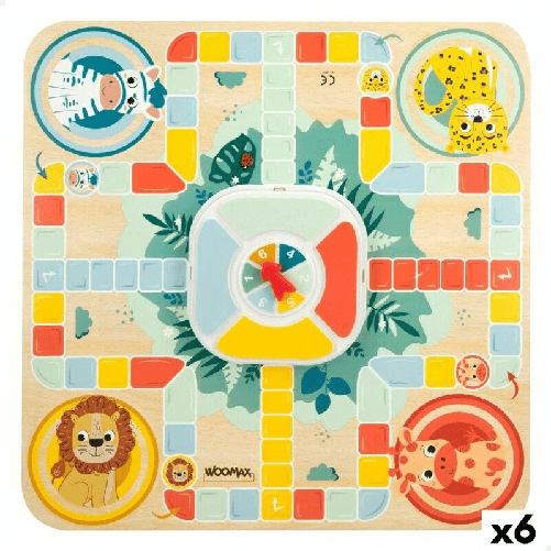 Woomax Tabellone per Parcheesi e Gioco dell'Oca Woomax Zookabee 30 x 3 x 30 cm Per bambini animali (6