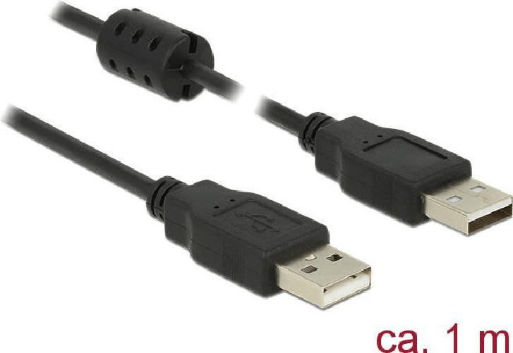 Delock Cavo USB 2.0 Tipo-A maschio > USB 2.0 Tipo-A maschio 1,0 m nero DeLOCK 1m, 2xUSB 2.0-A cavo USB USB 2.0 USB A Nero