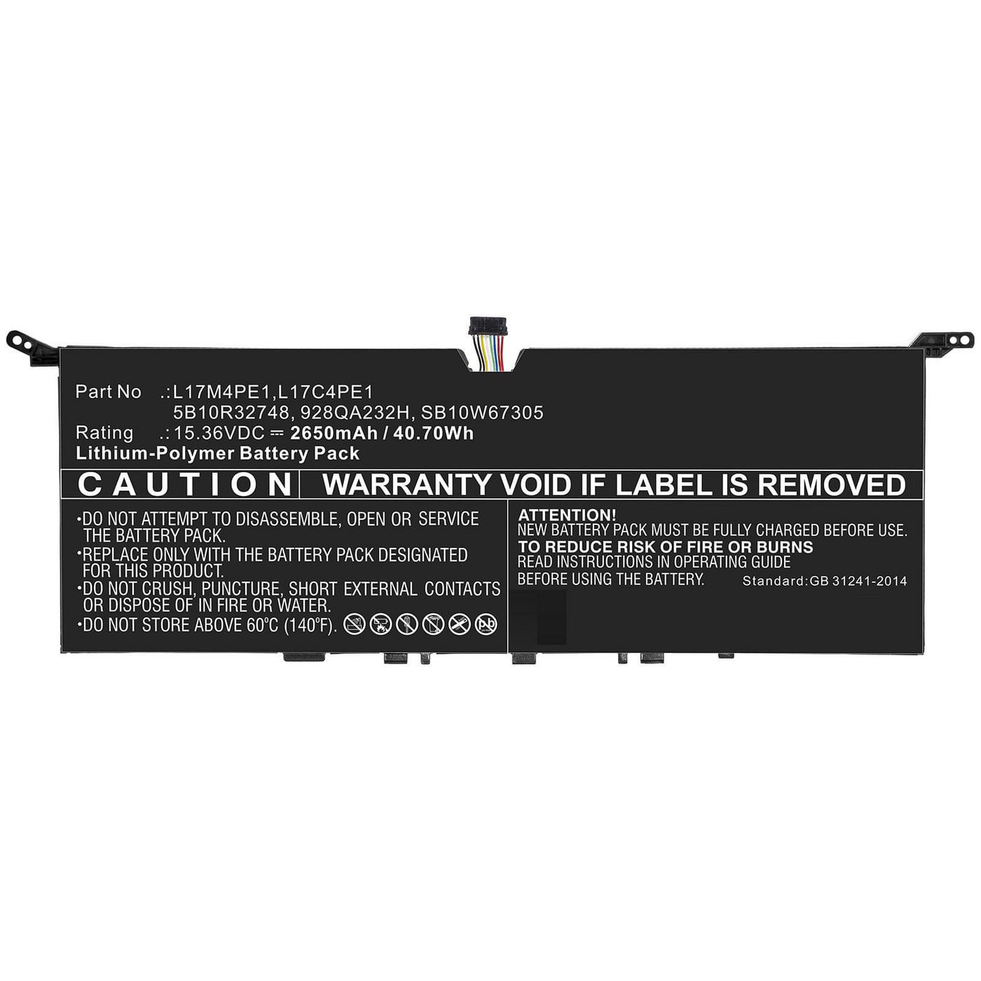 CoreParts MBXLE-BA0262 ricambio per laptop Batteria (Laptop Battery for Lenovo - 40.70Wh Li-Pol 15.36V 2650mAh - Black, CoreParts MBXLE-BA0262 ricambi