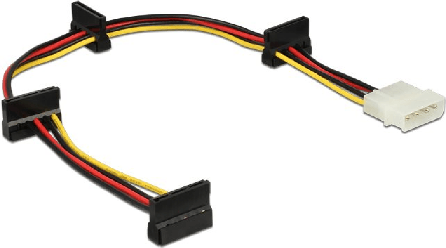 DeLOCK - alimentatore - alimentatore interno da 4 pin (S) a alimentazione SATA - 40 cm - multicolore (60142) DeLOCK 0.4m, Molex 4p/4xSATA 15p 0,4