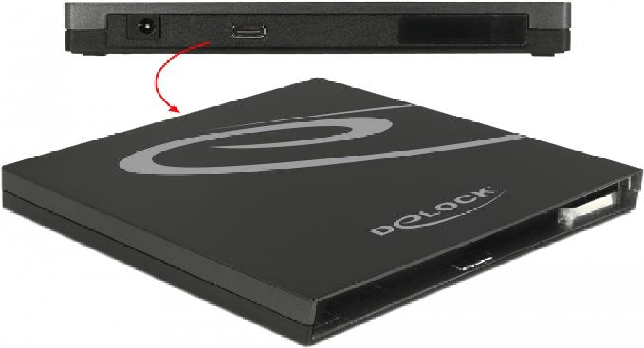 Delock Cappuccio esterno Delock per unitÃ Â SATA ultra sottile 9,5 mm DeLOCK 42595 box per lettore ottico SATA Nero
