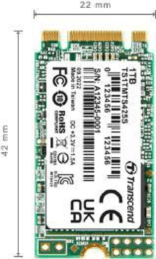 Transcend M.2 SSD 425S 1 TB Serial ATA III 3D NAND