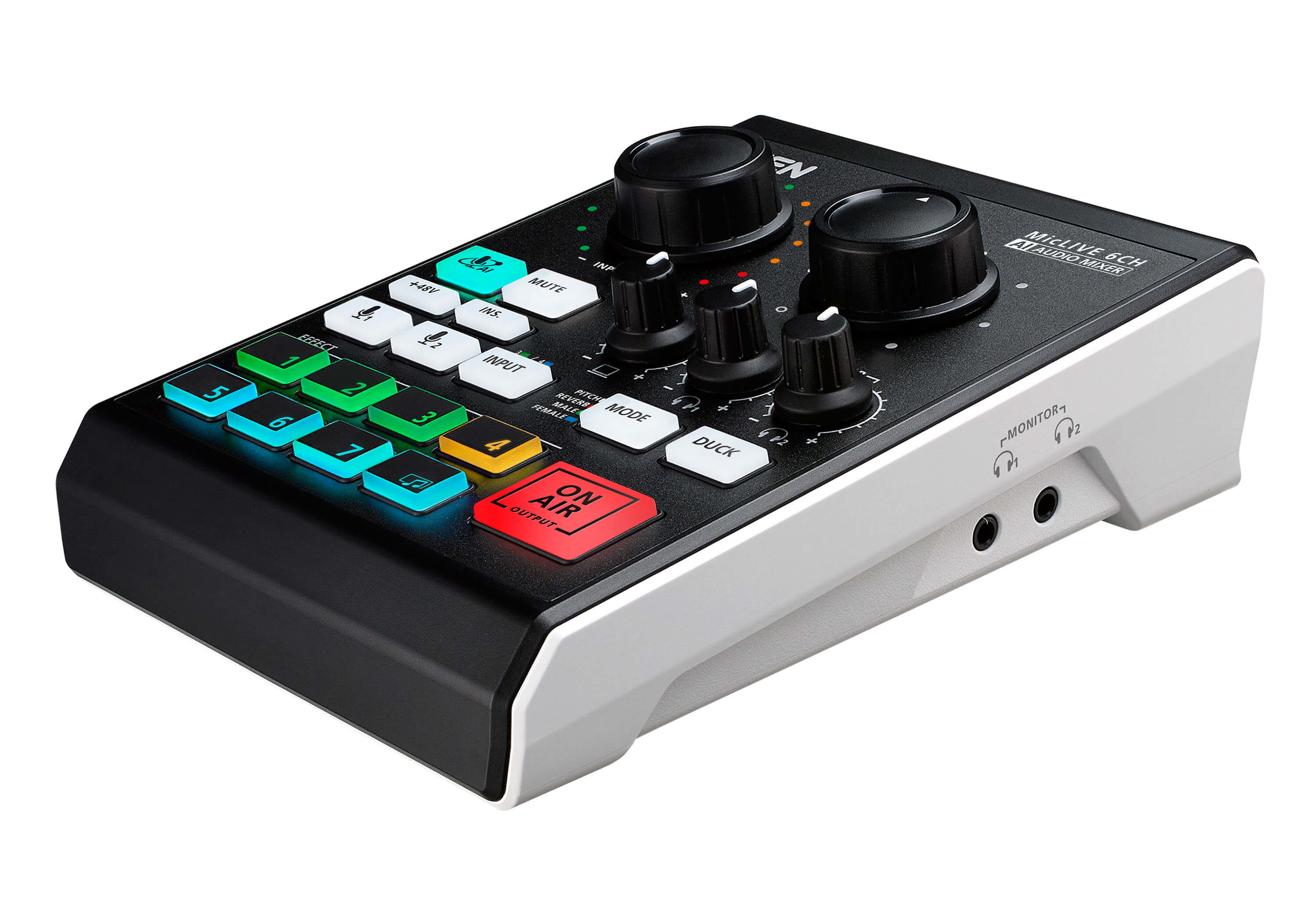 Aten MicLive 6-CH All-in-one AI-powered Audio Mixer with Streaming, External USB-C Recording (Custom Audio Effects) ATEN Mixer Audio AI Podcast | MicL