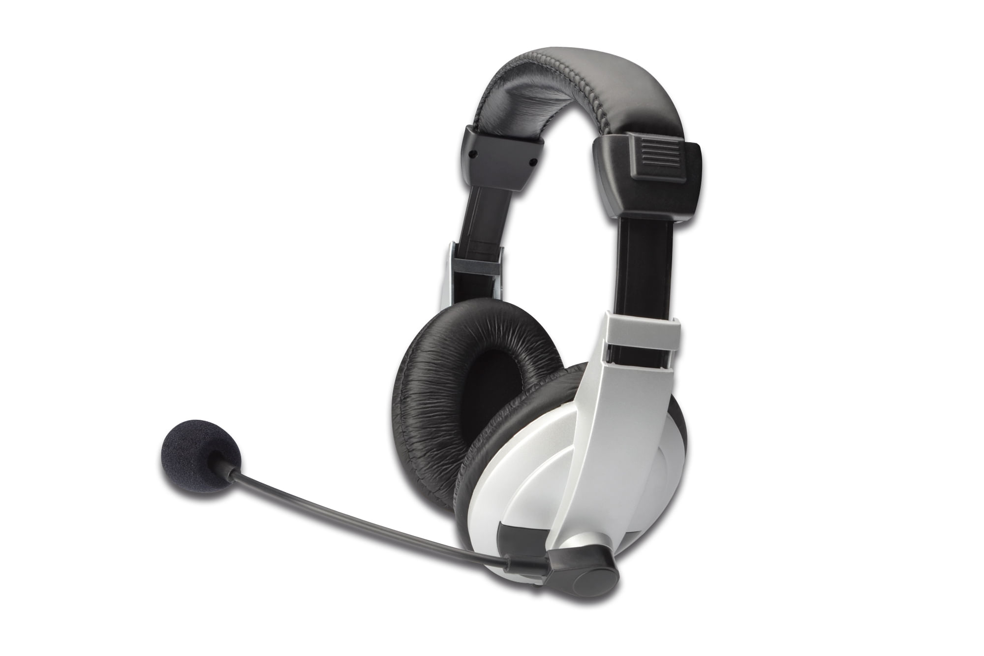Digitus CUFFIE MULTIMEDIA CON MICROFONO, CONTROLLO VOLUME, AURICOLARI IMBOTTITI Digitus Cuffie stereo multimediali