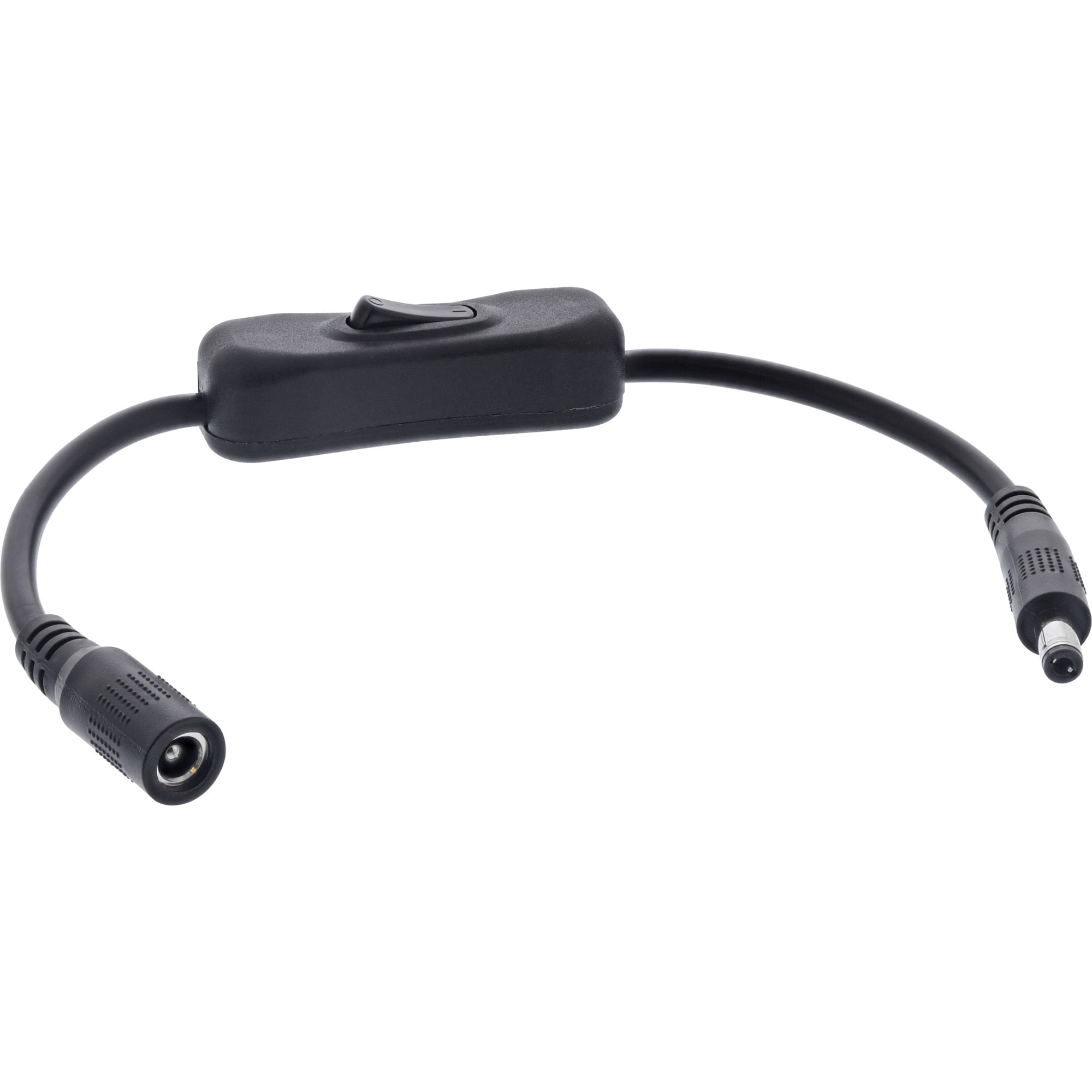 InLine Cavo DC con interruttore, maschio/femmina 5,5x2,5mm, AWG18, nero, 0,20m