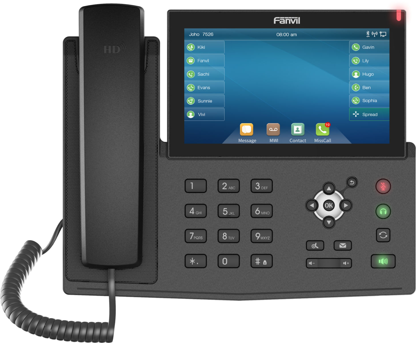 Fanvil X7v2 Enterprise Gigabit IP Phone - Alimentatore non incluso Fanvil X7 V2 telefono IP Nero 20 linee LED