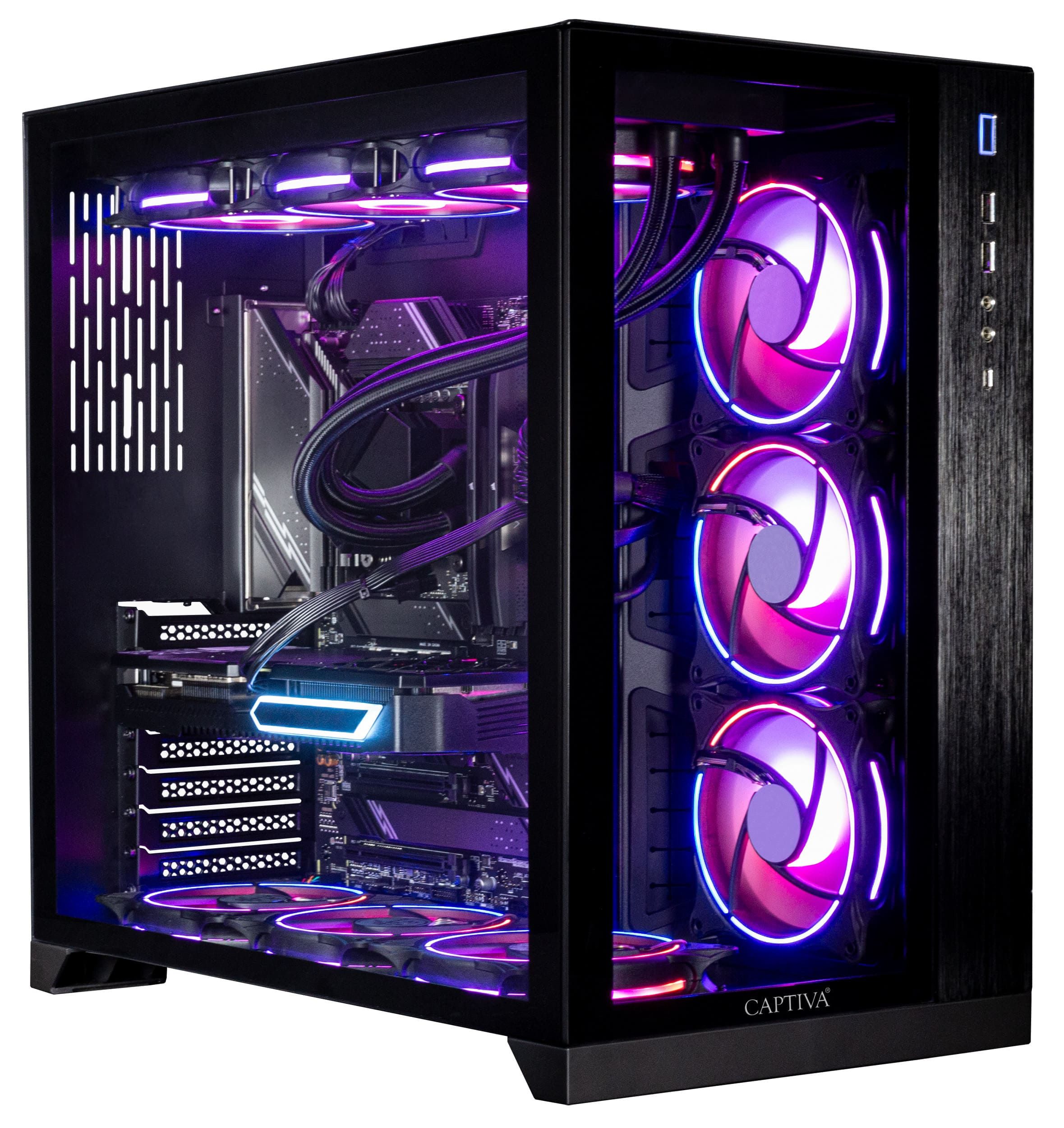 CAPTIVA Highend Gaming R81-929 AMD Ryzen 7 5700X 32 GB DDR4-SDRAM 2 TB SSD NVIDIA GeForce RTX 4070 SUPER Windows 11 Home Midi Tower PC Nero