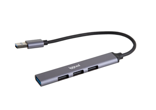 iggual IGG318454 hub di interfaccia USB 3.2 Gen 1 (3.1 Gen 1) Type-A 5000 Mbit/s Grigio
