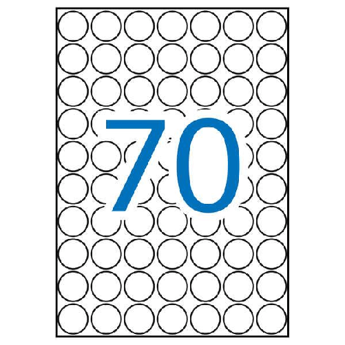 APLI Labels A5 Print&Write 19 x 19mm etichetta autoadesiva Bianco 1190 pz