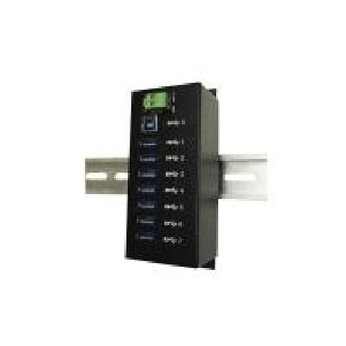 EXSYS HUB USB 3.2 Gen1 esterno a 7 porte con protezione da sovratensione EXSYS EX-1187HMVS hub di interfaccia 5000 Mbit/s Nero