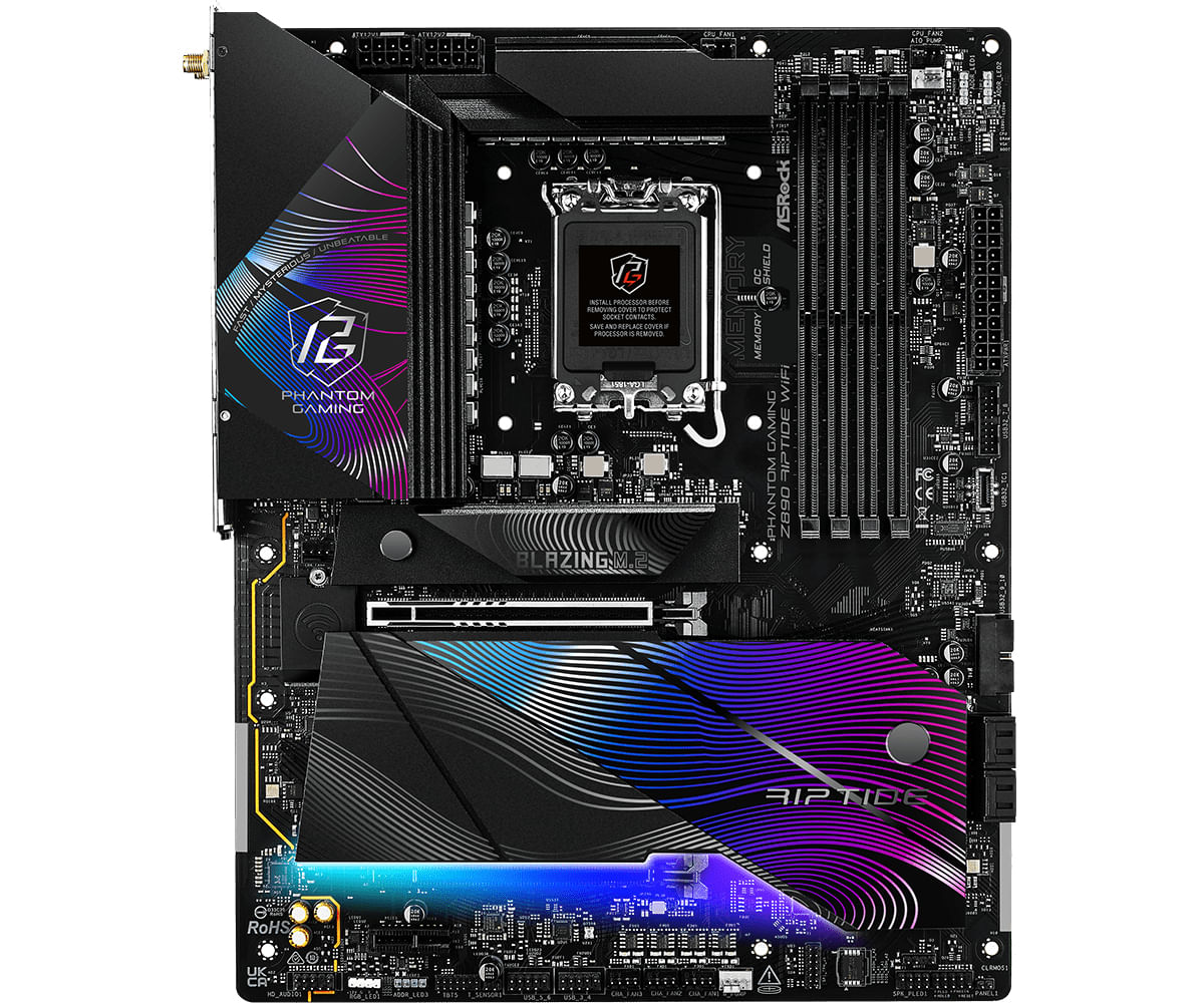 Asrock Z890 Riptide WiFi Intel Z890 LGA 1851 Socket V1 ATX (ASRock Z890 RIPTIDE WIFI PHANTOM GAMING Intel 1851 Socket Mo Asrock Z890 Riptide WiFi Inte