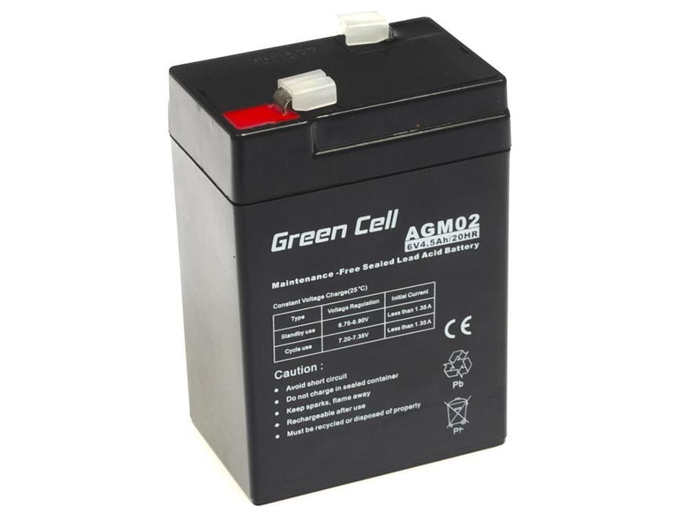 Green Cell AGM02 batteria UPS Acido piombo [VRLA] (Green Cell AGM VRLA 6V 4.5Ah maintenance-free battery for alarm syste Green Cell AGM02 batteria UPS