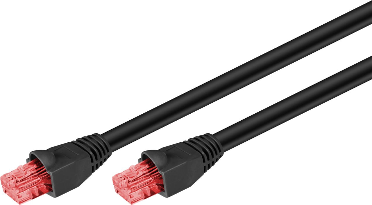 Goobay CAT 6 Ikke afskÃ Â rmet parsnoet (UTP) cavo patch da 50 m asst Goobay 55437 cavo di rete Nero 50 m Cat6 U/UTP (UTP)
