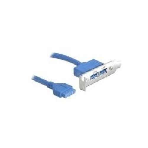 DeLOCK Slotblech USB 3.0 Pin Header 19 Pin 1 x intern > 2 x USB 3.0-A Buchse extern Low Profile - Slotblech DeLOCK USB 3.0 19-pin - 2 x USB 3.0-A