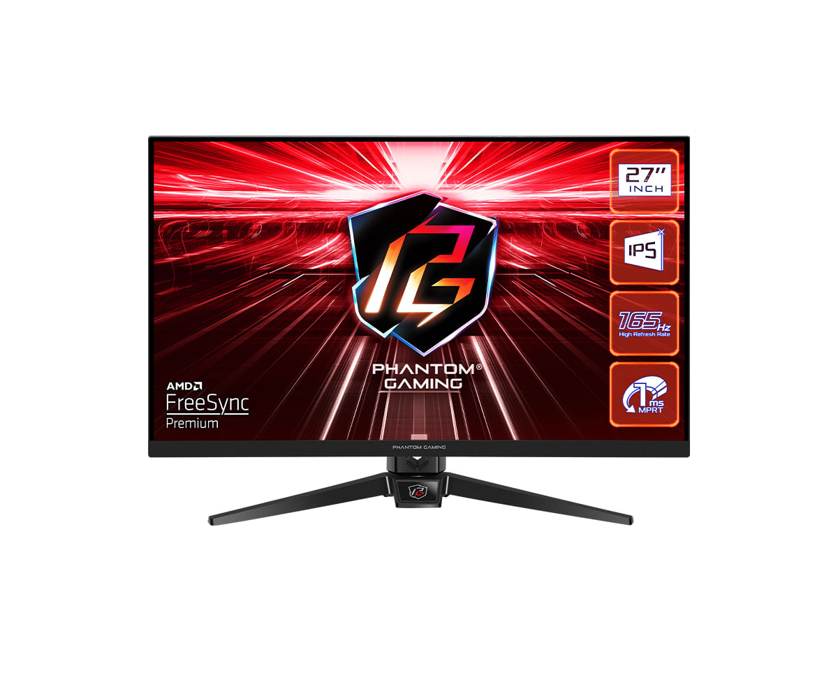 Asrock 27 Phantom Gaming FHD Monitor [PG27FF1A] 1920 x 1080 1ms 2 HDMI DP 165Hz HDR 10 VESA Asrock PG27FF1A Monitor PC 68,6 cm (27") 1920 x 1080 Pixel