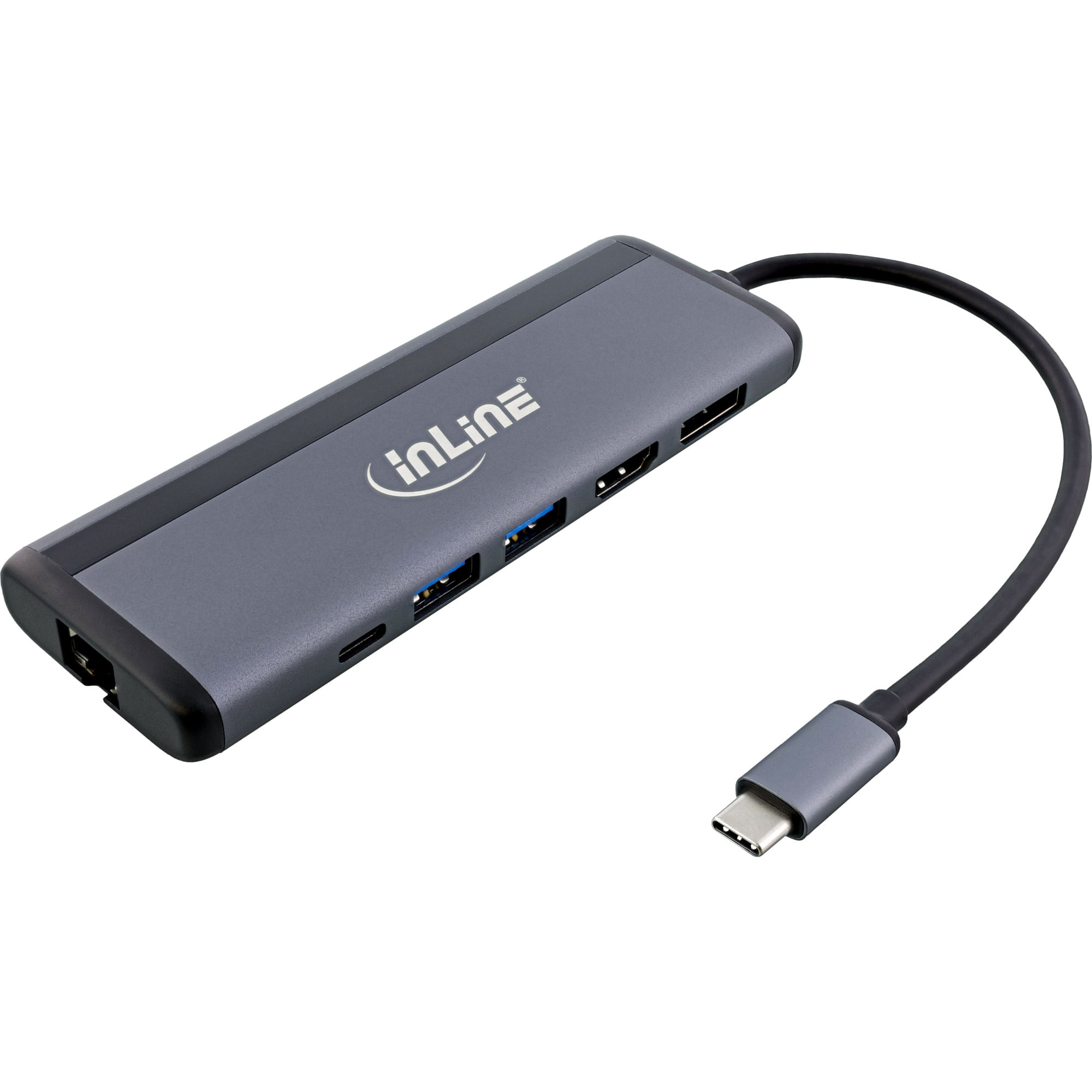 InLine 8-in-1 USB-C Multihub - HDMI - DP - USB 3.2 - PD 3.0 100W - MST (33278B) InLine 8-in-1 USB-C Multihub, HDMI, DP, USB 3.2, PD 3.0 100W, MST