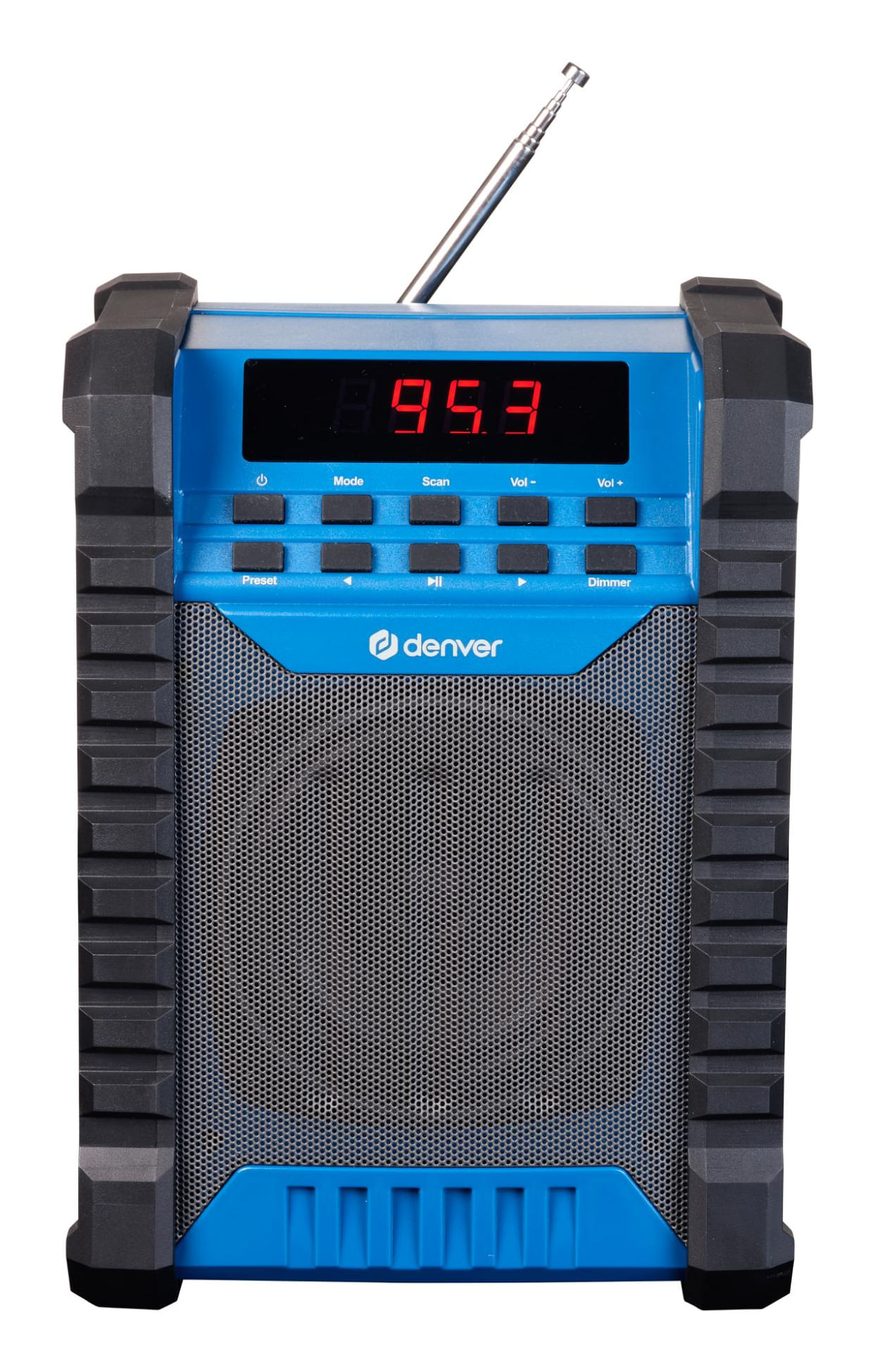 Denver Inter Sales DENVER WRB-60 - Baustellenradio - 100 Watt (111101200060) Denver WRB-60 trasmettitore FM Bluetooth Blu, Grigio