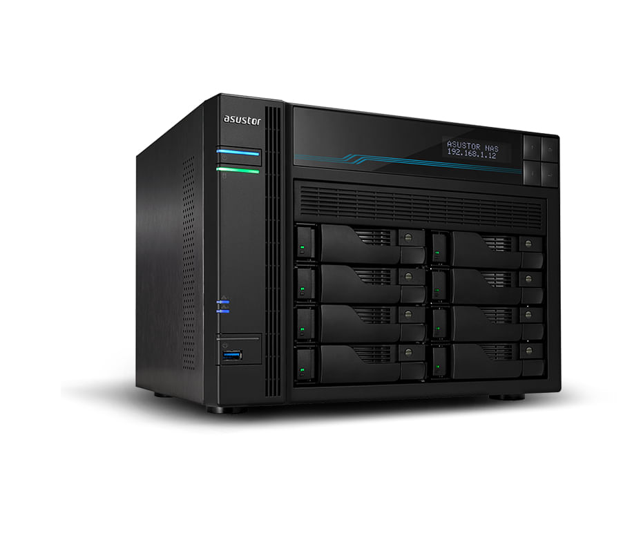 Asustor Lockerstor 10 AS6510T NAS Tower Intel Atom C3538 8 GB DDR4 0 TB ADM Nero