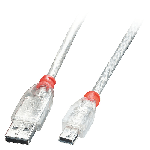Lindy 41783 cavo USB 2 m USB 2.0 USB A Mini-USB B Trasparente Lindy 41783 cavo USB USB 2.0 2 m USB A Mini-USB B Trasparente