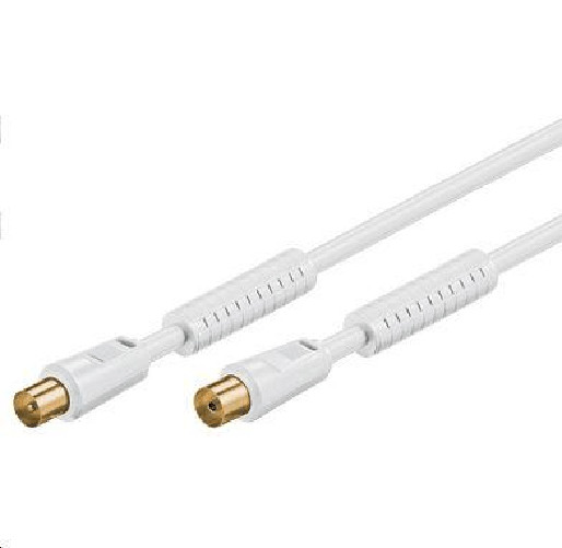 Microconnect COAX010WHQ cavo coassiale 10 m Bianco (Coax M-F 10m White 75 Ohm - With ferritfilters for100HZ TV - Double Microconnect COAX010WHQ cavo c