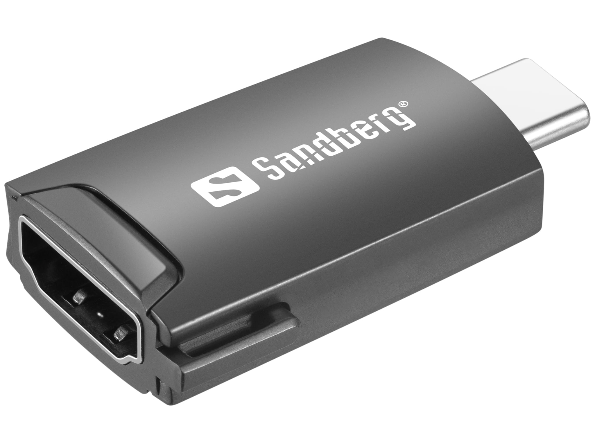Sandberg USB-C to HDMI Dongle (USB-C to HDMI 4K60Hz Dongle - USB-C to HDMI Dongle, USB-C, - HDMI, Male/Female, Black - W Sandberg USB-C to HDMI Dongle