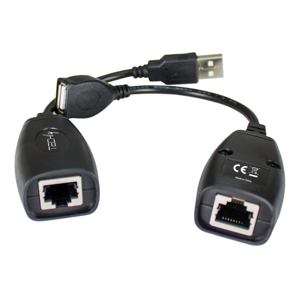 Techly IUSB-EXTENDTY5 adattatore per inversione del genere dei cavi USB RJ-45 Nero