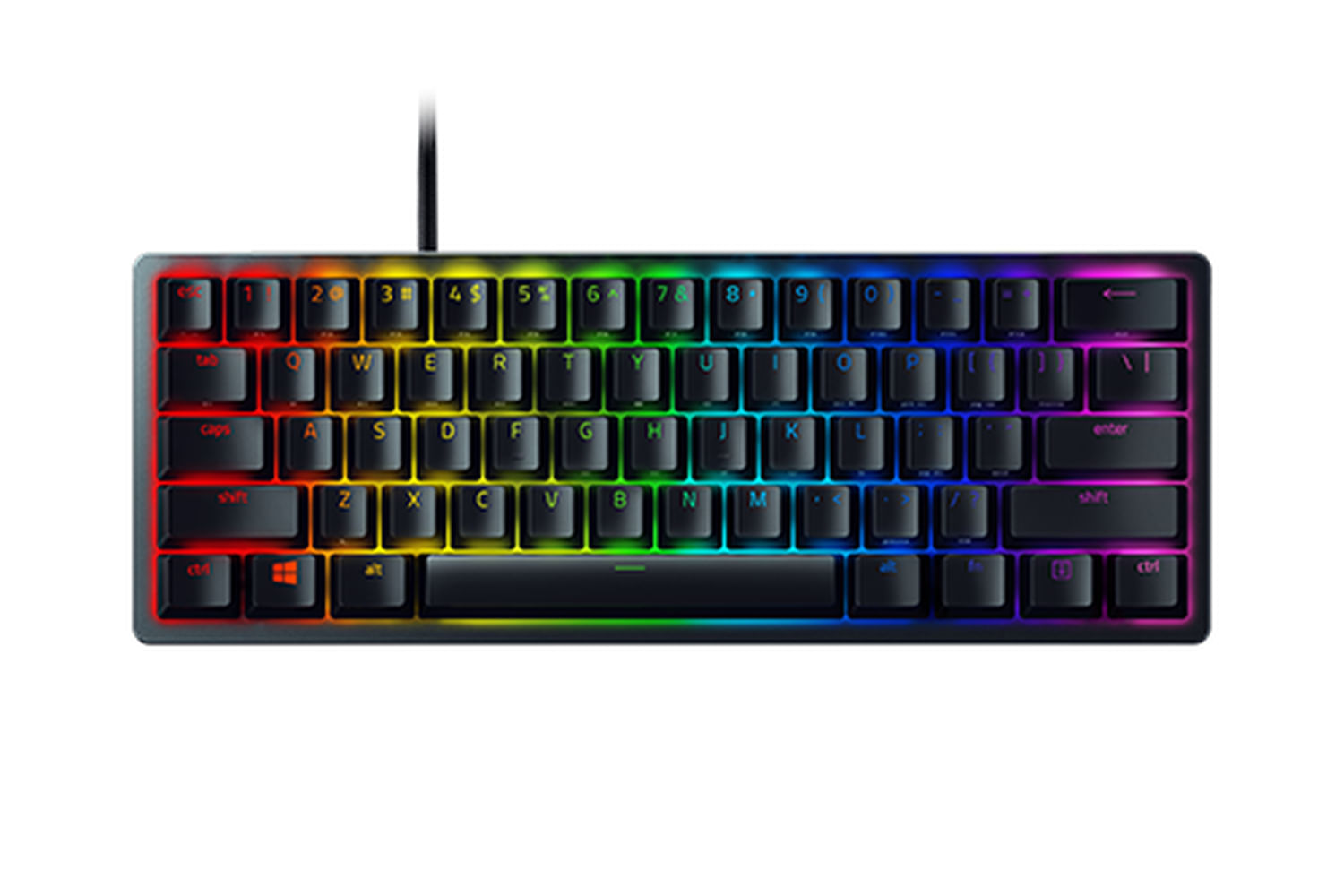 Razer Mini tastiera Razer Huntsman QWERTZ RGB LED Nero RZ03-03391900-R3G1 Razer Huntsman Mini tastiera Gaming USB QWERTZ Tedesco Nero