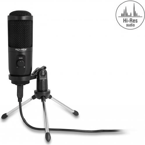 DeLOCK Microfono a condensatore USB con supporto 24 Bit / 192 kHz per PC e portatile Delock Microfono a condensatore USB con supporto 24 bit / 192 kHz