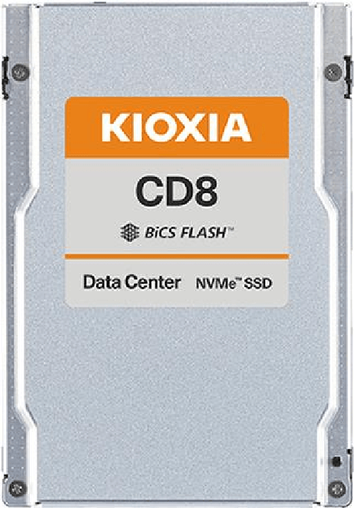 Kioxia SSD serie KCD8X da 12.800 GB interno da 2,5 pollici (6,4 cm) U.2 PCIe 4.0 x4 (NVMe) Kioxia CD8-V 12,8 TB 2.5" PCI Express 4.0 NVMe BiCS FLASH T