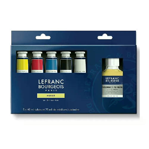 Set per Pittura Ad Olio 5 colori fine a Base Olio LEFRANC&BOURGEOIS + medium arte