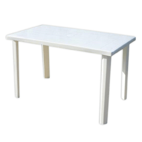 Trade Shop Traesio-tavolo Rettangolare Da Giardino 120x70cm Bianco Perfetto Per Spazio Esterno 016301 -