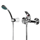 OGOMONDO Miscelatore rubinetto esterno vasca serie delfino ottone cromato con set doccia