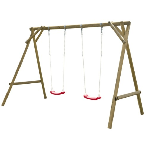 BricoShop24 Altalena in Legno per Bambini 2 Posti Gioco da Giardino