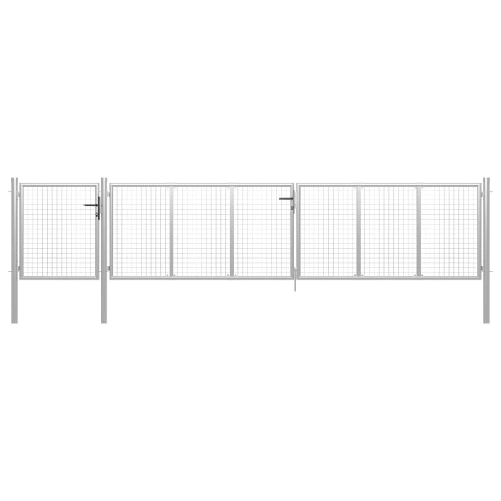 VidaXL Cancello per Giardino in Acciaio 500x100 cm Argento