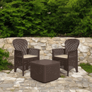 Dmora Set salotto da esterno Dakain, Set da giardino con 2 poltrone ed 1 tavolino contenitore