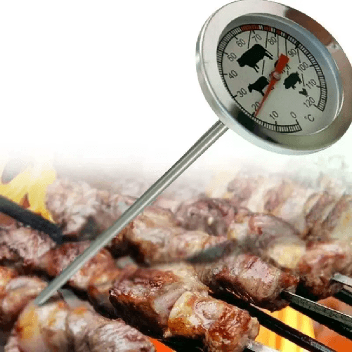 Termometro per carne in acciaio inox 0-120°C alimenti bbq cucinare a temperatura