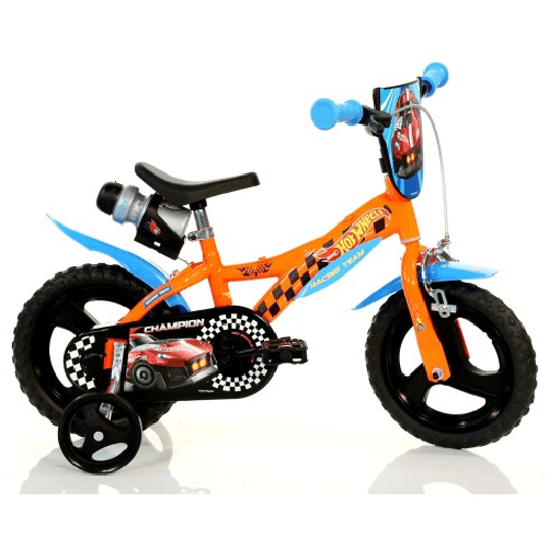 Dino Bikes Bicicletta da Bambino Hot Wheels Ruota 12 Pollici 3 4 5 anni con Rotelle