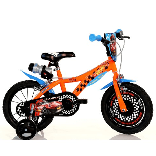 Dino Bikes Bicicletta da Bambino Hot Wheels 14 Pollici 3 4 5 6 anni con Rotelle