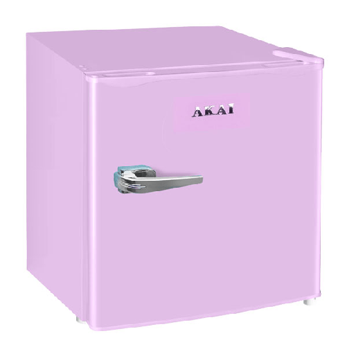 Akai Pidema:Frigorifero da tavolo Akai rosa anni 50 con monoporta. Frigoriferi sottotavolo scontati