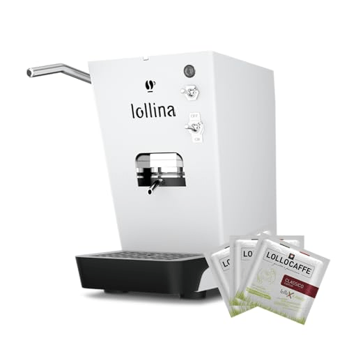 Lollo Caffè Macchina per Caffè a Cialde Lollina Bianca con 40 Cialde Omaggio