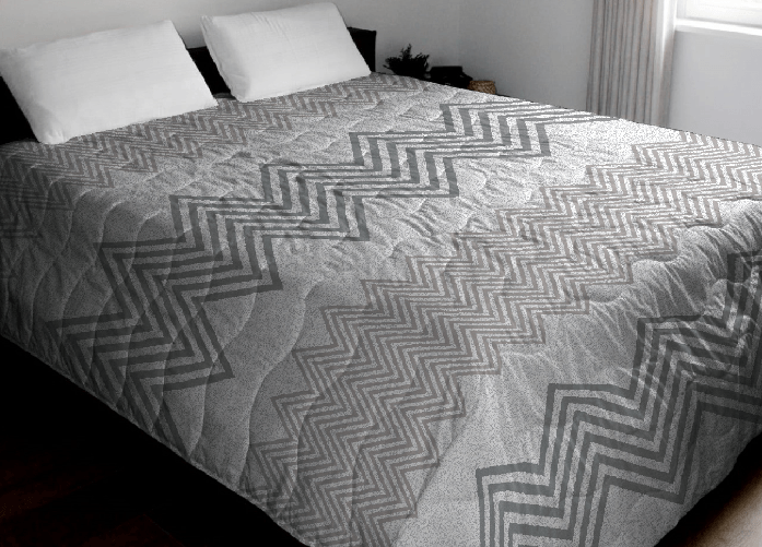 BIANCHERIAWEB Trapuntino Piumino Estivo Primaverile 100gr/mq Leggero Disegno Zig Zag Colore Beige,Misura 1 Piazza E Mezza