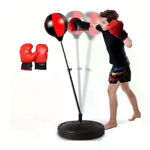 Giaquinto Set boxe pugilato per bambini con supporto sacco regolabile 105 cm guantoni box