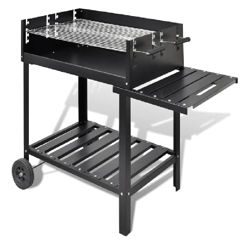 VidaXL Supporto per BBQ a Carbonella con 2 Ruote