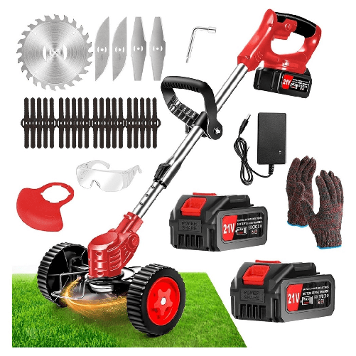 Trade Shop Traesio-decespugliatore A Batteria 21v Tagliabordi Elettrico Altezza Regolabile Per Giardini -