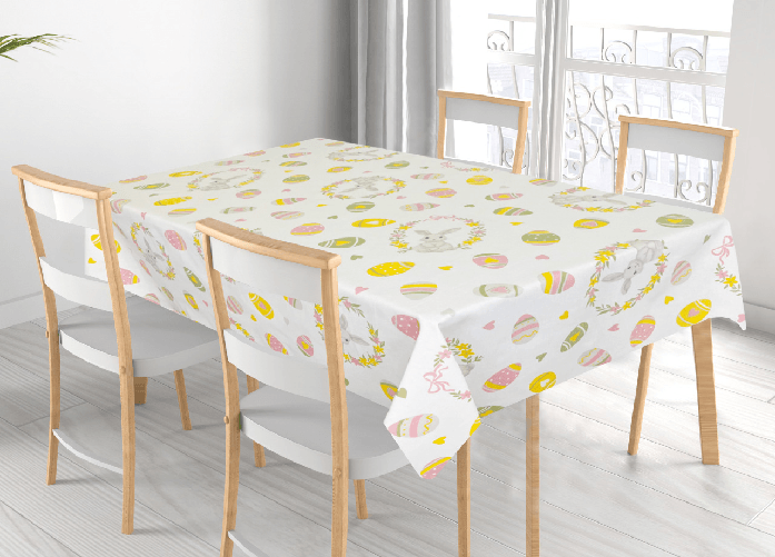 Tovaglia Per Salotto Cucina Tavolo 100% Cotone Made In Italy Ovetti RP