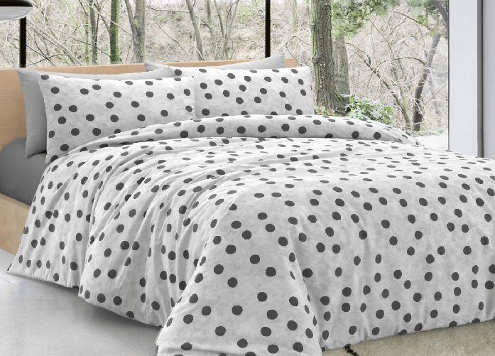 Copripiumino Sacco Piumone 100% Cotone Made In Italy Disegno Pois LT