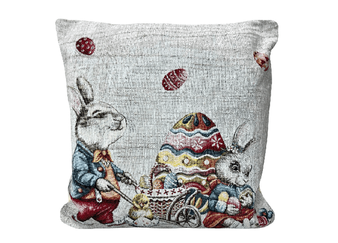 Federa Cuscino Arredo Casa Fodera Tessuto Cinigliato Pasqua Bunny Easter