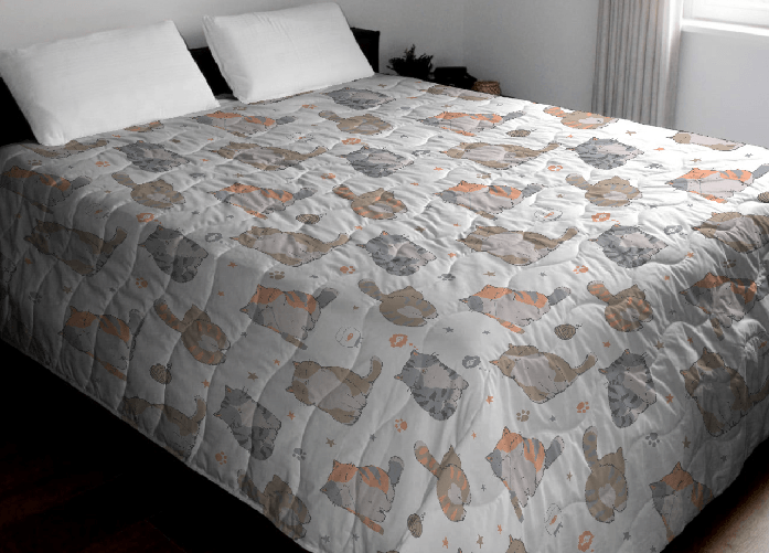 Trapuntino Piumino Estivo Primaverile 100gr/mq Leggero Disegno Gatti 25GI