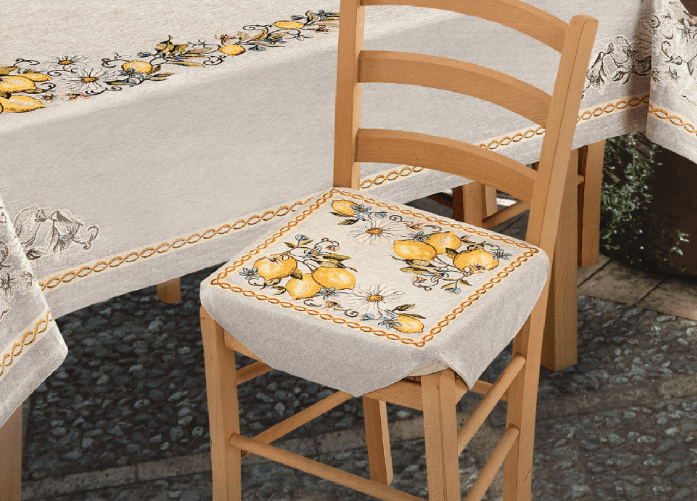 BIANCHERIAWEB Set Cuscini Coprisedia Imbottiti Cinigliati Sfoderabili Modello Limoni Gialli Colore Limoni,Misura Fascia Quadrata 2Pz