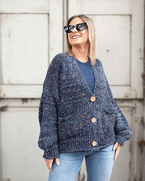 Haveone Cardigan Haveone navy multicolor Taglia TAGLIA UNICA
